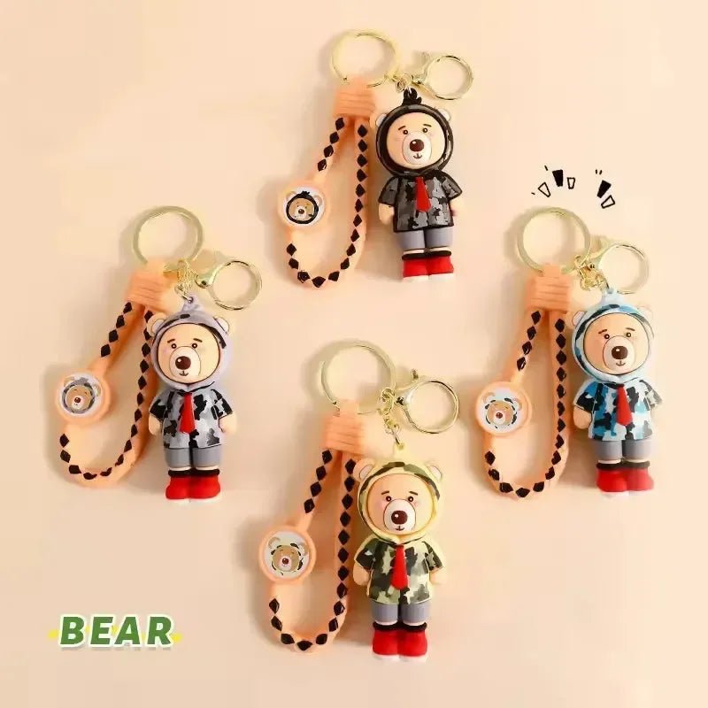 Charming Hooded Bear Keychain - Image 4