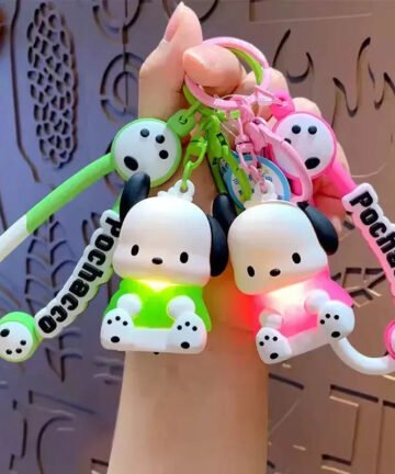 Pochacco Playful Glow LED Keychain