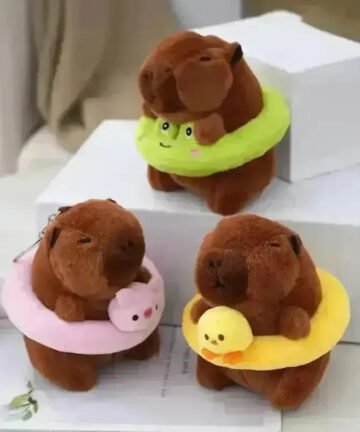 Capybara Swimming Ring Keychain