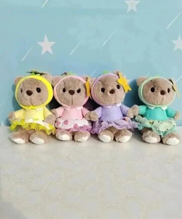 Cozy Frock Bear Plush Keychain