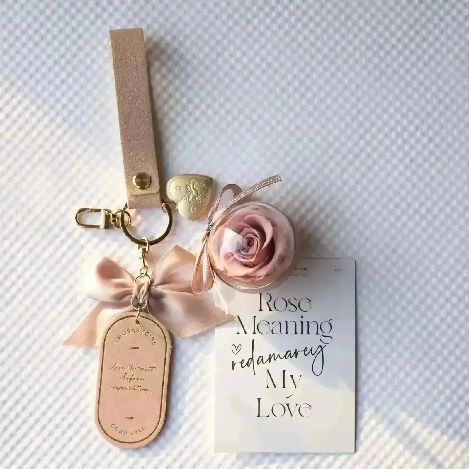 Preserved Rose Love Tag Keychain - Image 12