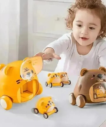 Push Down Cartoon Animal Car