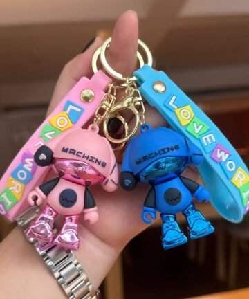 Cyber Pup Love World Keychain