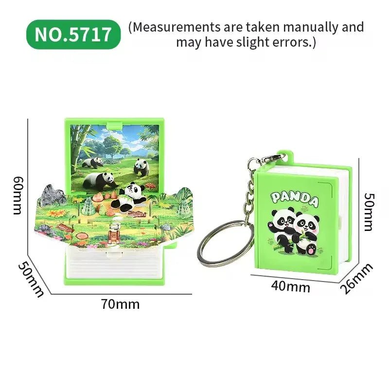 Pop-up Panda 3D Folding Book Keychain - Image 4