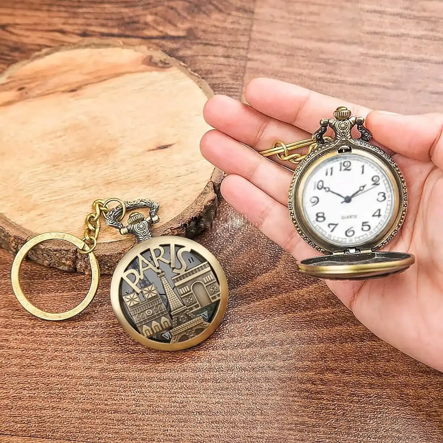 Classic Elegance Pocket Watch Keychain - Image 6