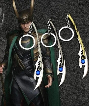 Loki's Long Scepter Weapon Metal Keychain