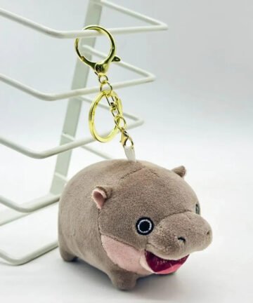 Moo Deng Pygmy Hippo Plush Keychain