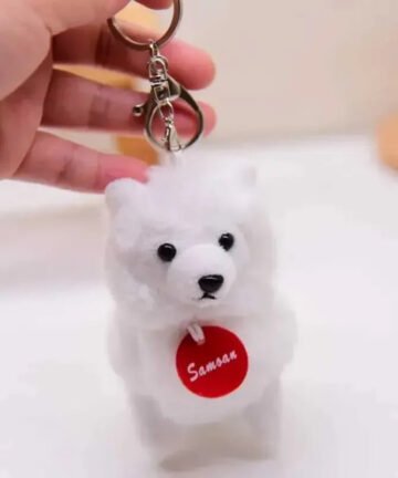 Cute Samoyed Dog Plush Keychain