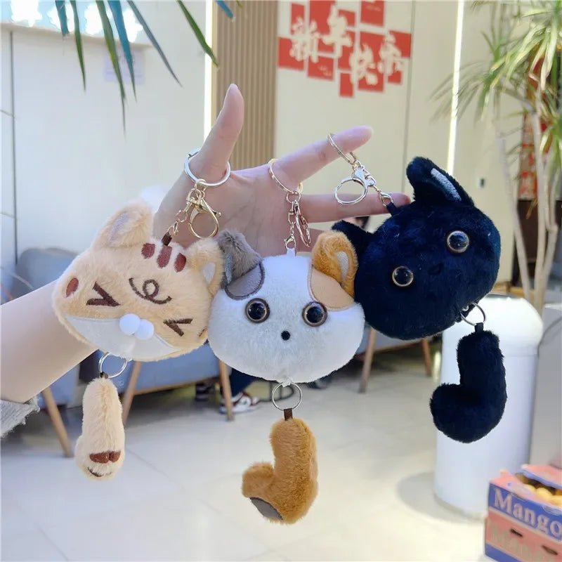 Stretchy Tail Cat Plush Keychain
