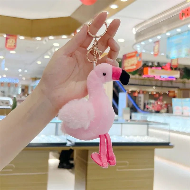 Flamingo Soft Feathers Plush Keychain - Image 7