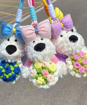 West Highland Floral Gift Plush Keychain