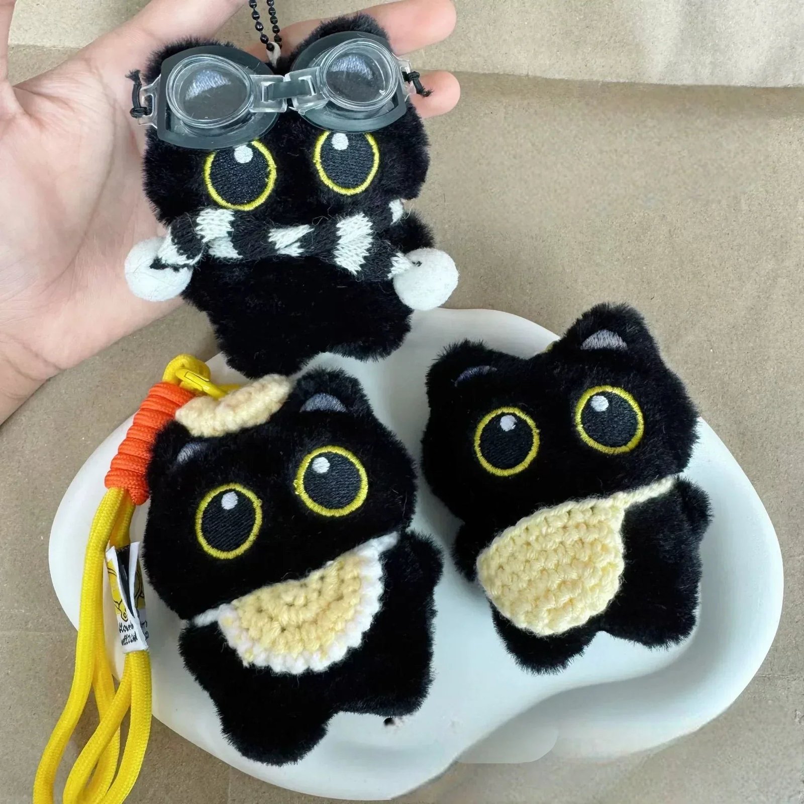 Black Hero Cat Plush Keychain - Image 2