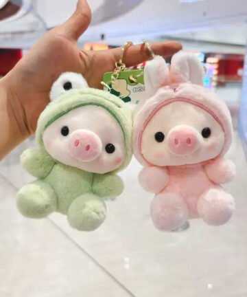 Costume Piggy Plush Keychain