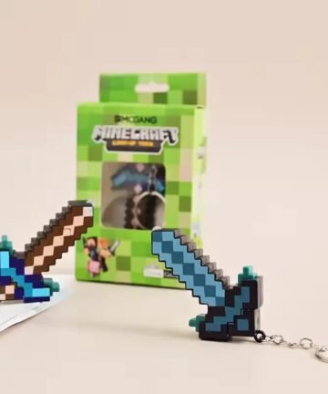Minekraft Diamond Sword LED Keychain