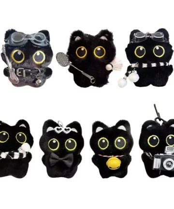 Black Hero Cat Plush Keychain