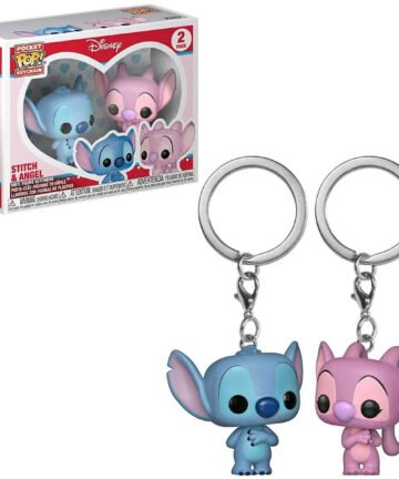 Funko POP Stitch & Angel Couple Keychain